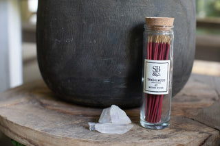 Sandalwood Incense in Glass Jar- 40 sticks