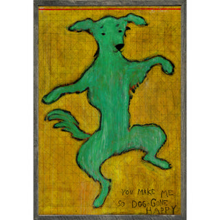 Dancing Dog (Grey Wood) - Art Print
